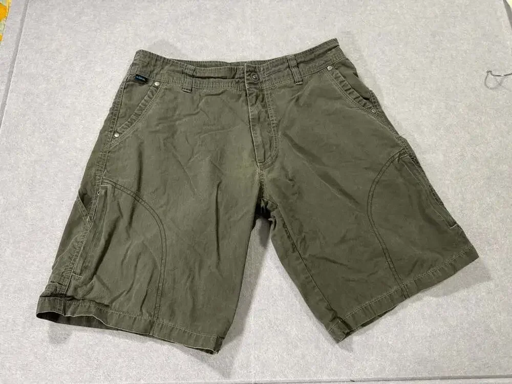 Kuhl Ramblr Hiking Shorts Size 33 Olive Green Vintage Patina Dye